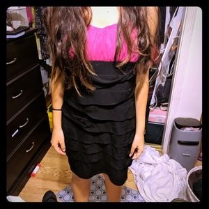 Pink Black Sparkle Club Dress
